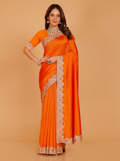 Bhavya Silk Embroidered Saree