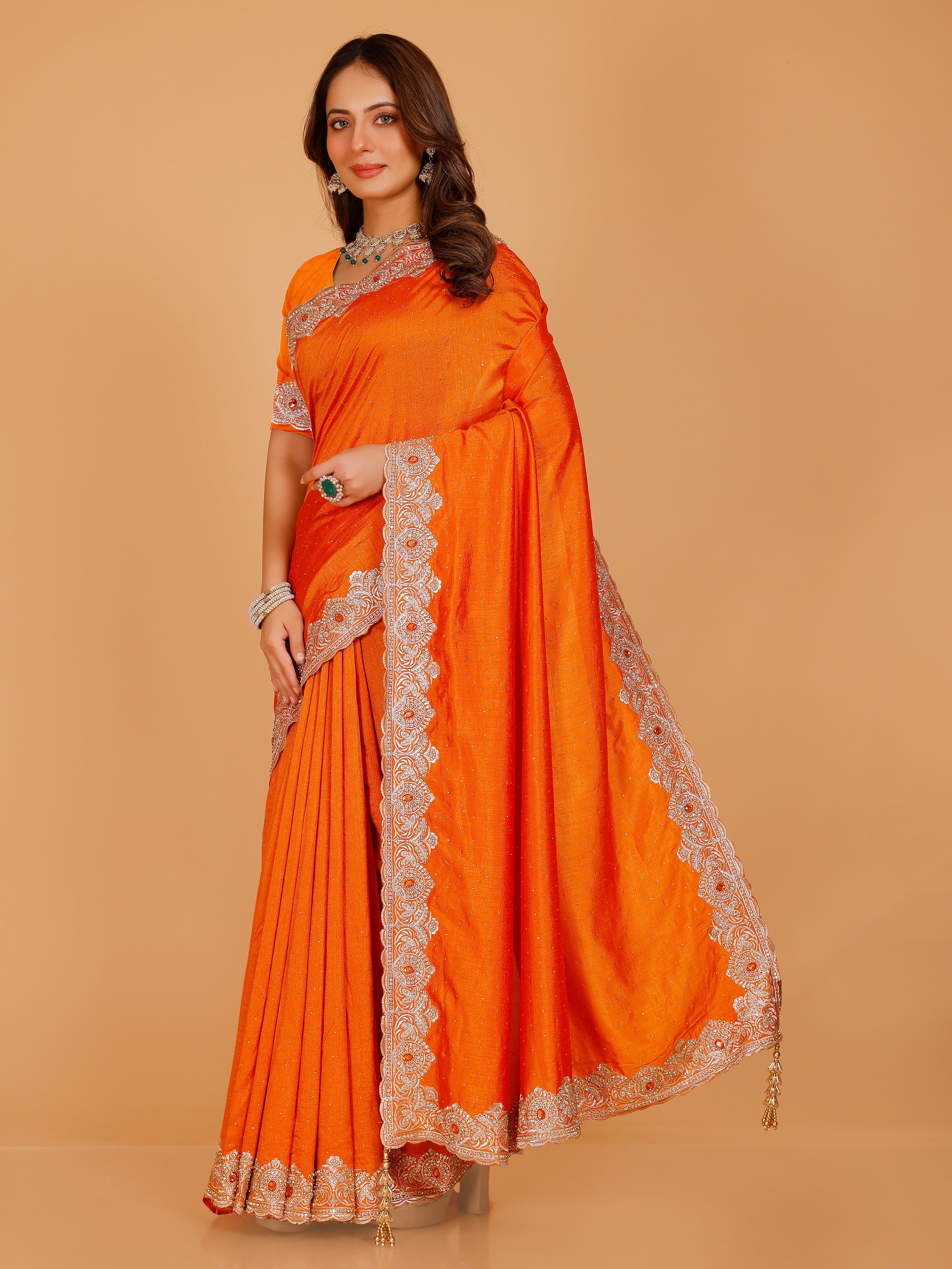 Bhavya Silk Embroidered Saree
