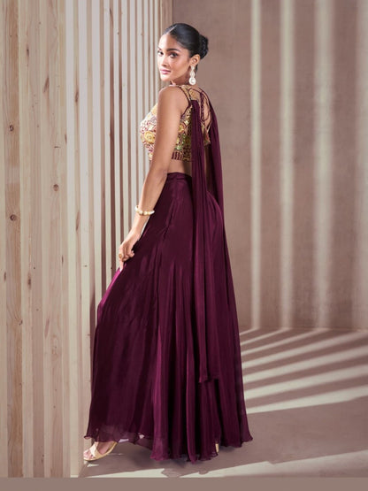 Eya Crop Top Plazzo Suit - Roop Darshan