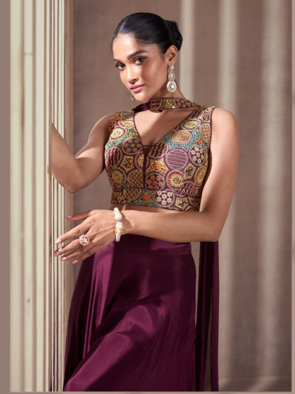 Eya Crop Top Plazzo Suit - Roop Darshan