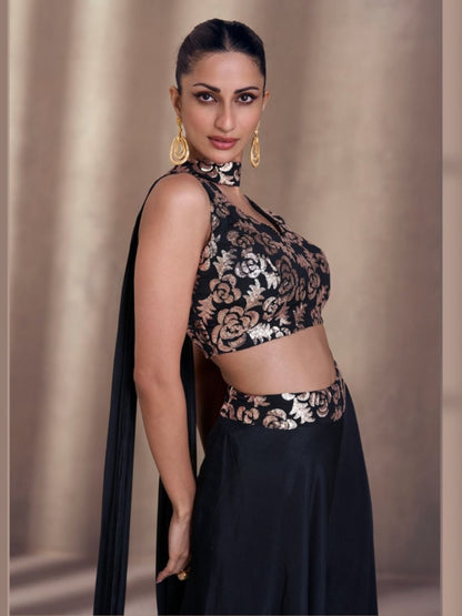 Eya Crop Top Plazzo Suit - Roop Darshan