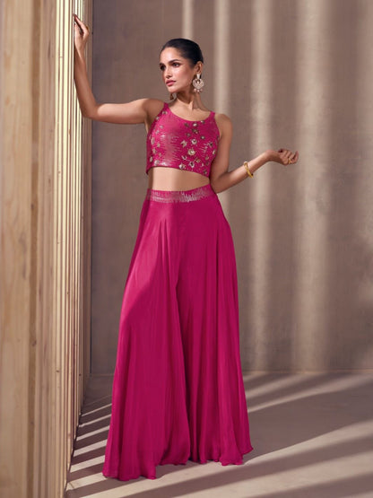 Eya Crop Top Plazzo Suit - Roop Darshan