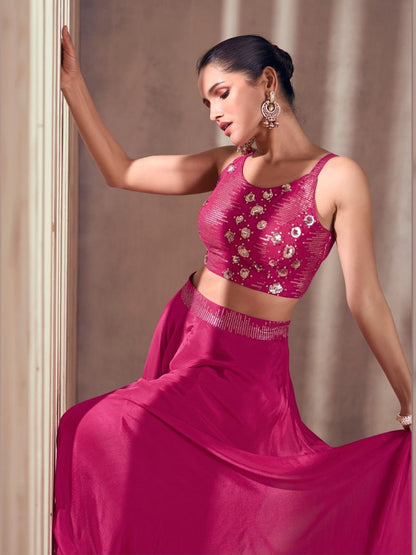 Eya Crop Top Plazzo Suit - Roop Darshan