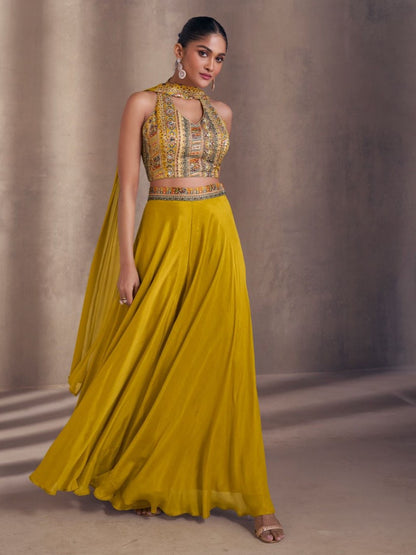 Eya Crop Top Plazzo Suit - Roop Darshan