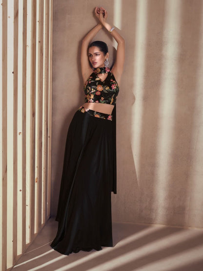 Eya Crop Top Plazzo Suit - Roop Darshan