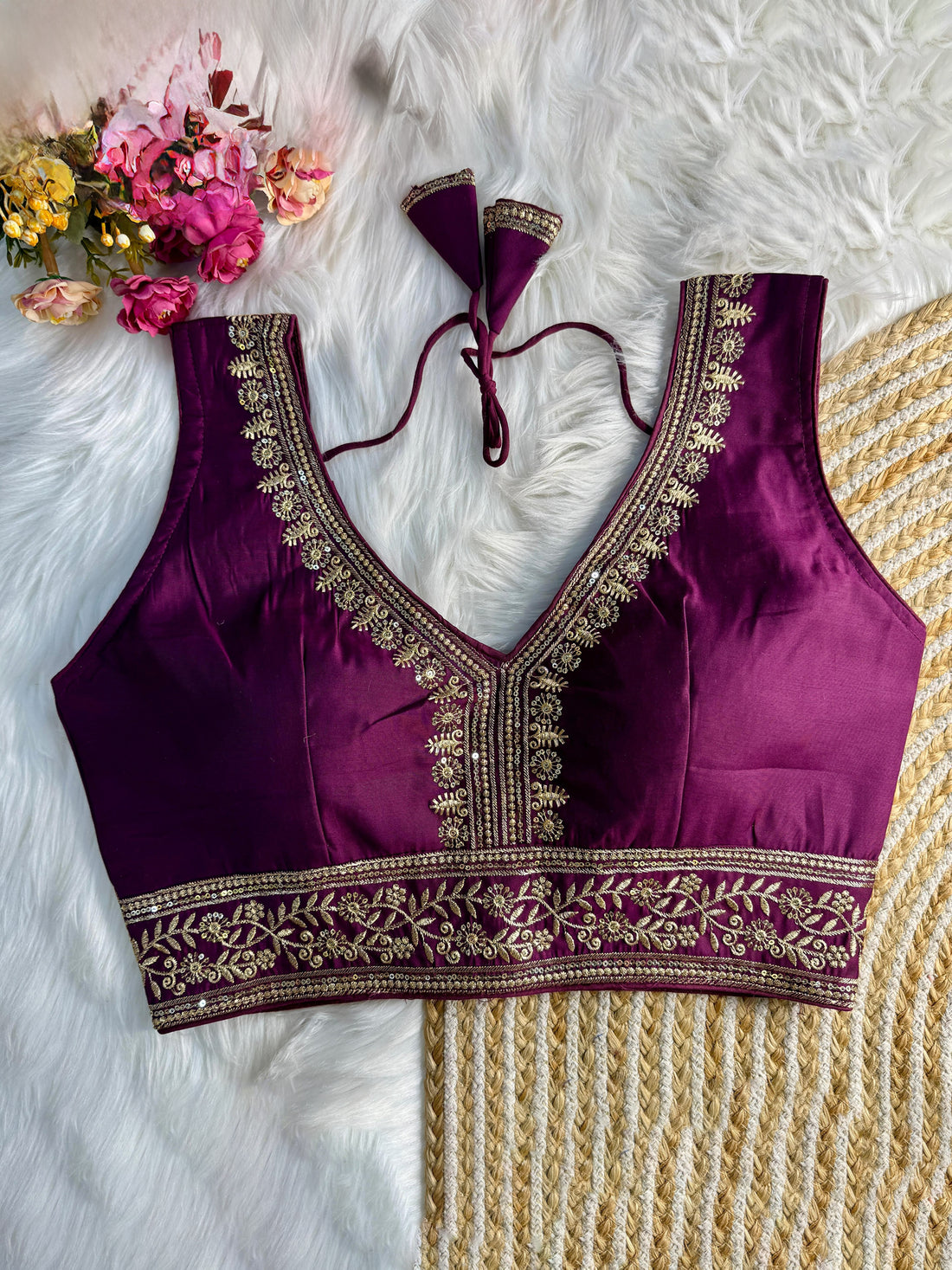 Silk Embroidered Work Blouse