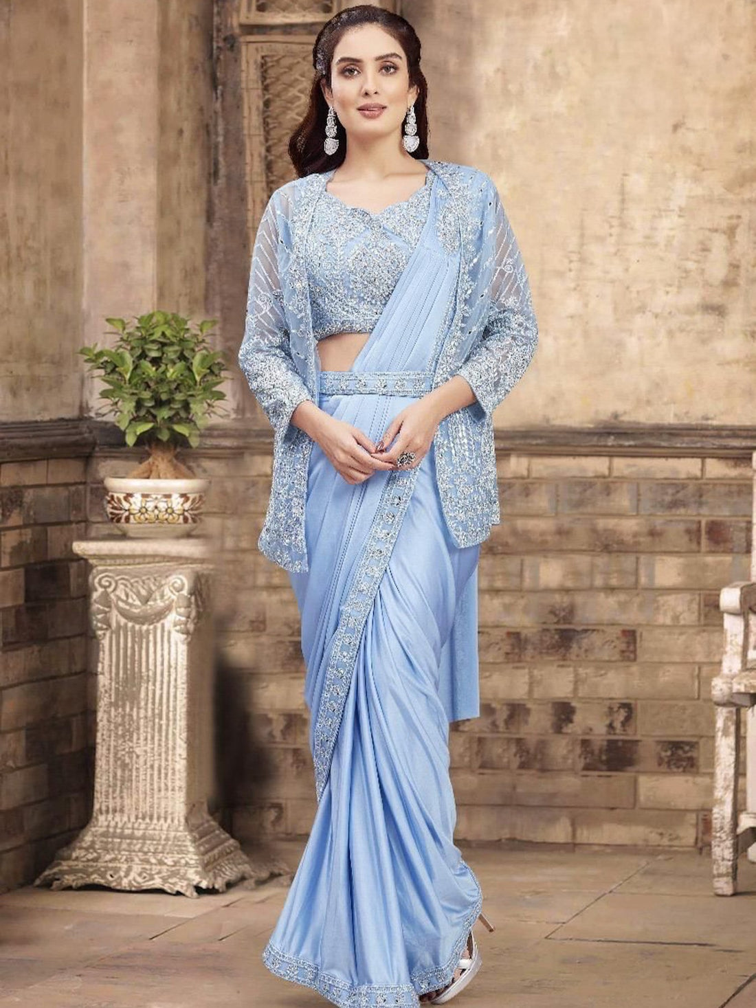 Kavya Ready To Wear Choli Saree - Roop Darshan