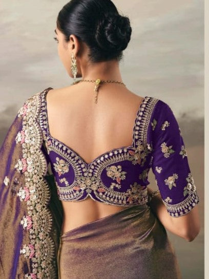 Tiara Silk Zari Work Saree - Roop Darshan