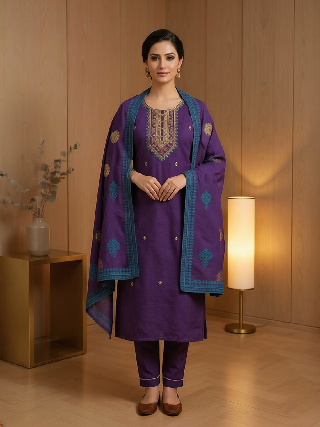 Abhira Silk Straight-Cut Suit