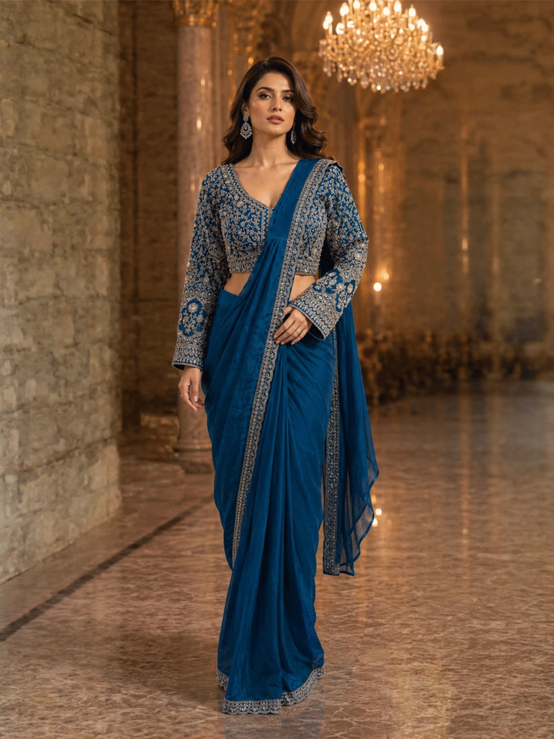 Aditi Silk Readymade Choli Saree