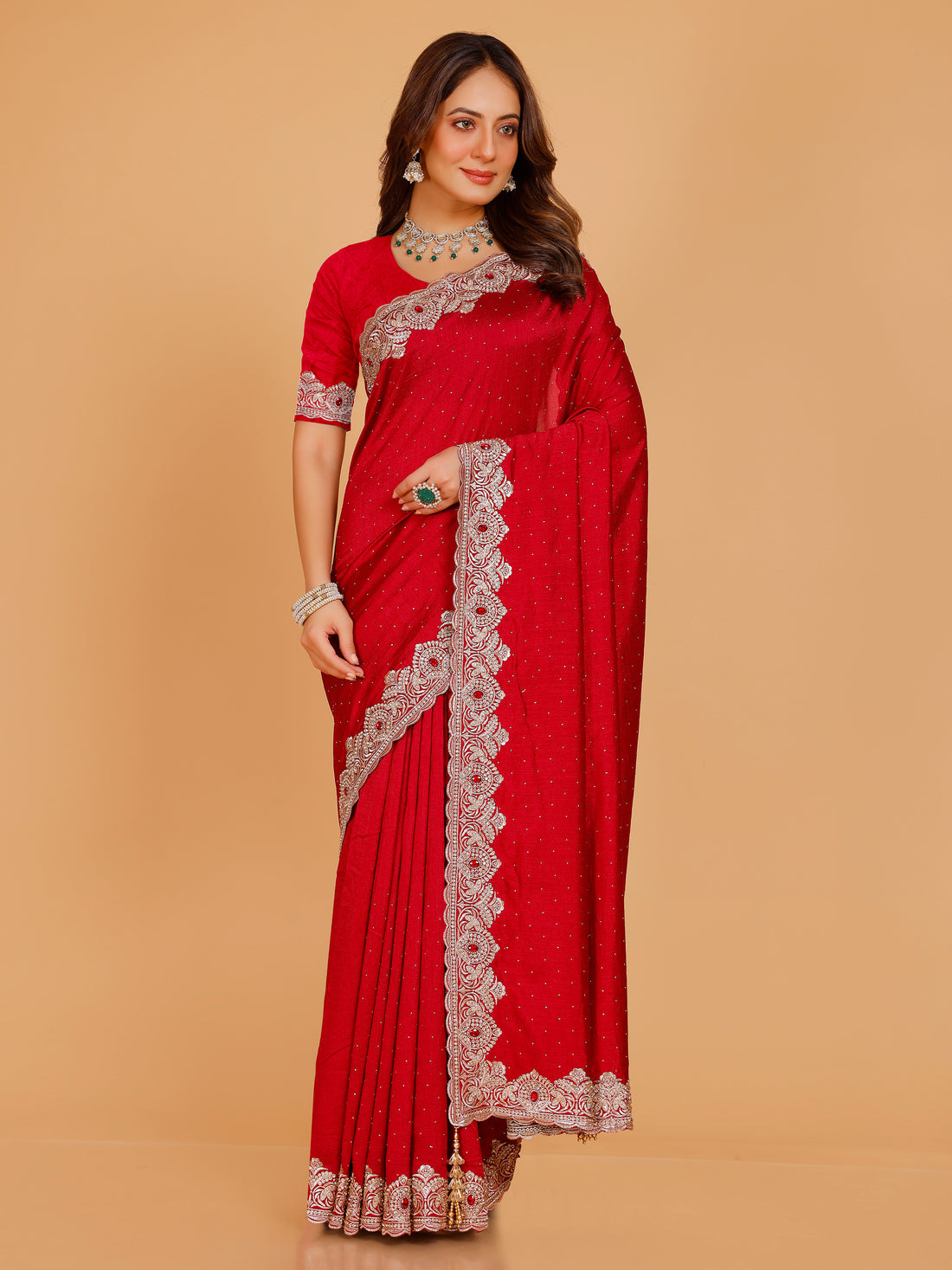 Bhavya Silk Embroidered Saree