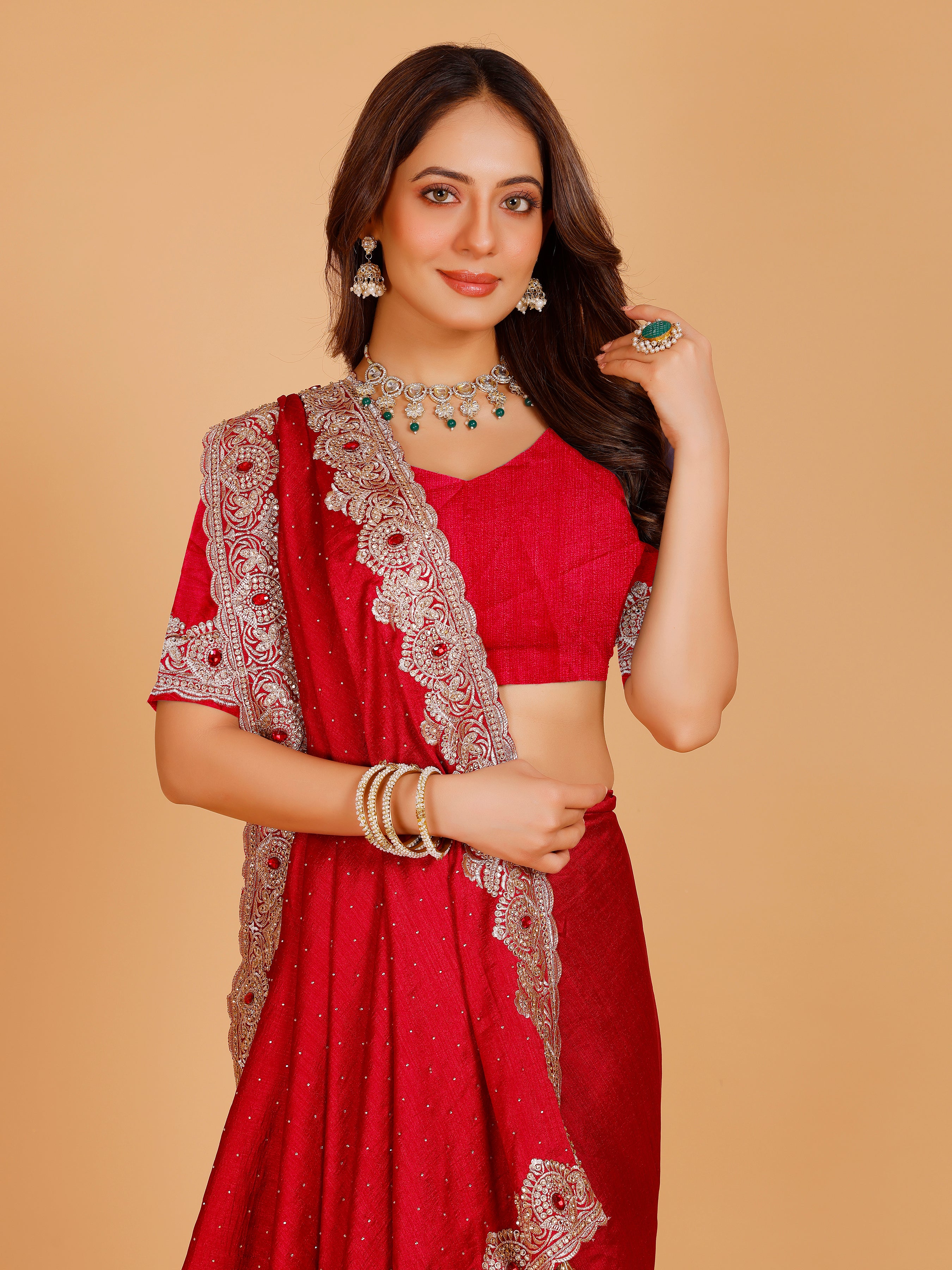 Bhavya Silk Embroidered Saree