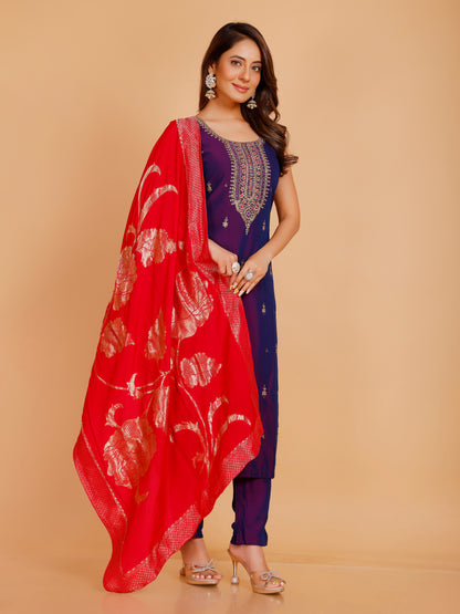 Vamika Silk Straight Suit