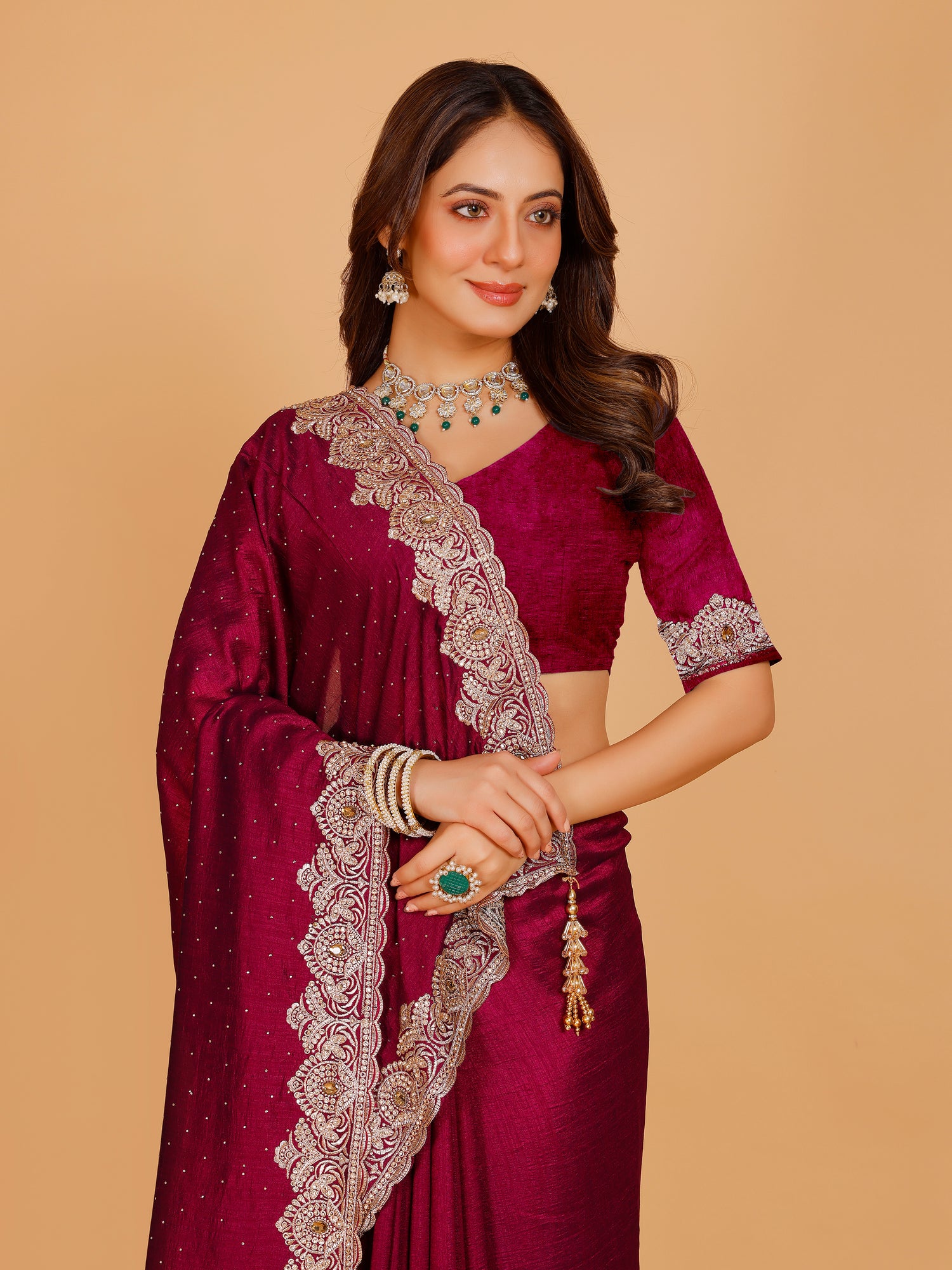 Bhavya Silk Embroidered Saree
