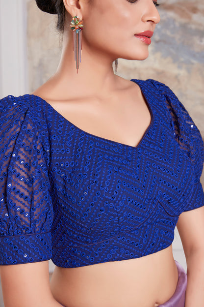 Georgette Sequence Saree Blouse - Roop Darshan