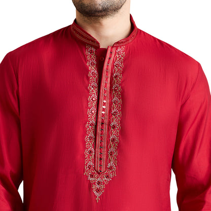 Silk Zari Tiki Kurta Set