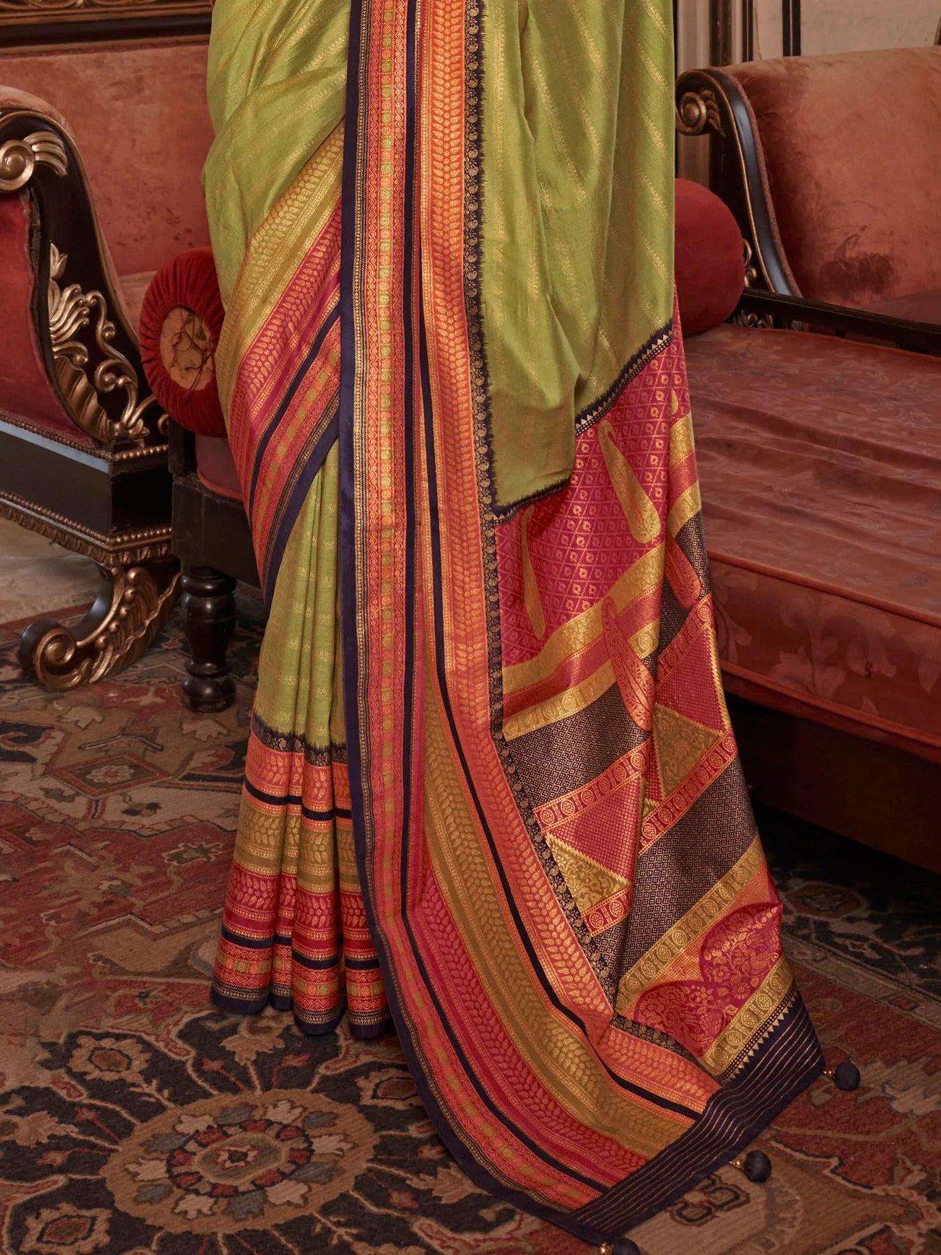 Sarah Ladies Silk Printed Saree - Roop Darshan