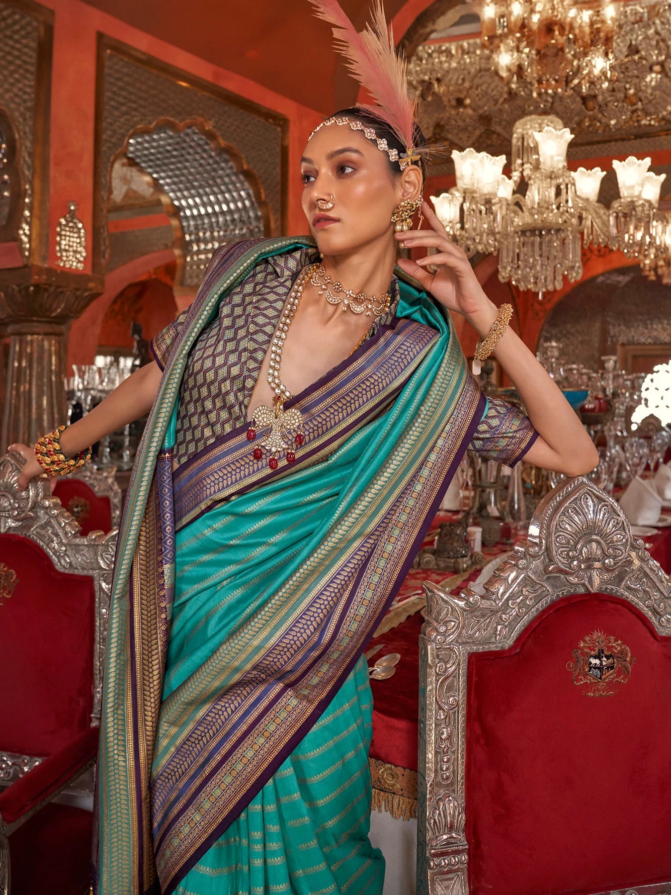 Akila Silk Printed Saree - Roop Darshan