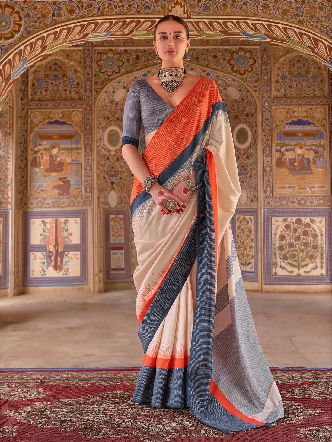 Champa Silk Printed Saree - Roop Darshan