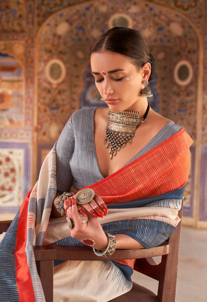 Champa Silk Printed Saree - Roop Darshan