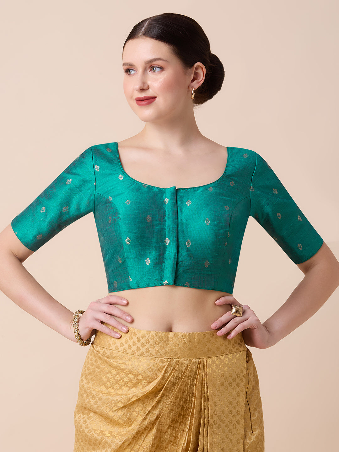 Dupion Silk Saree Blouse - Roop Darshan