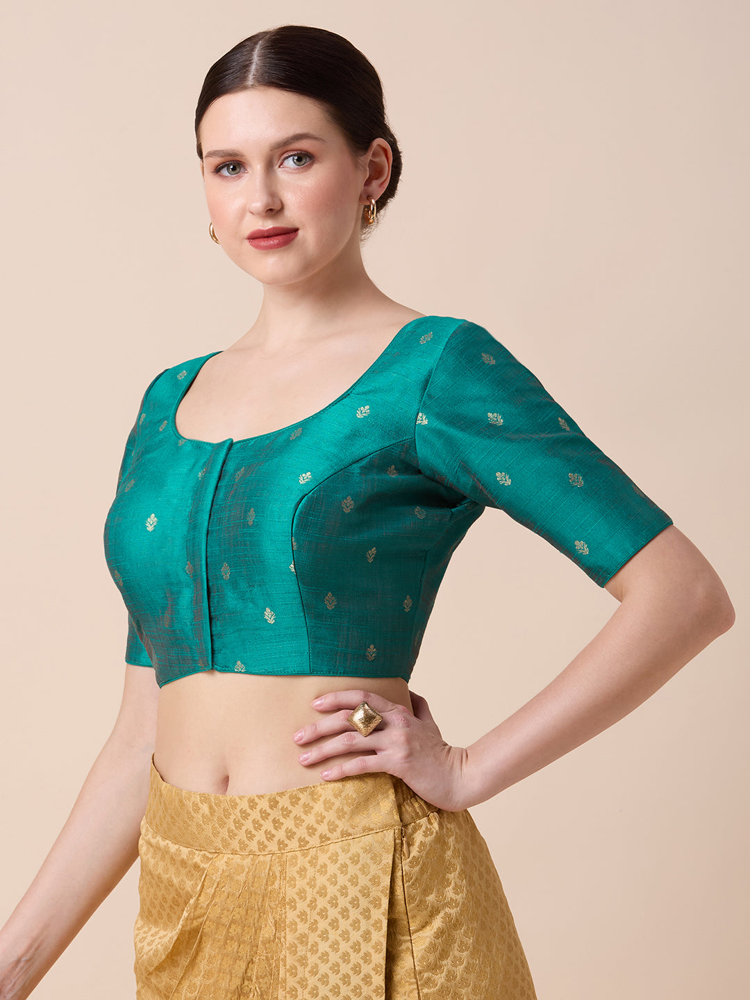 Dupion Silk Saree Blouse - Roop Darshan