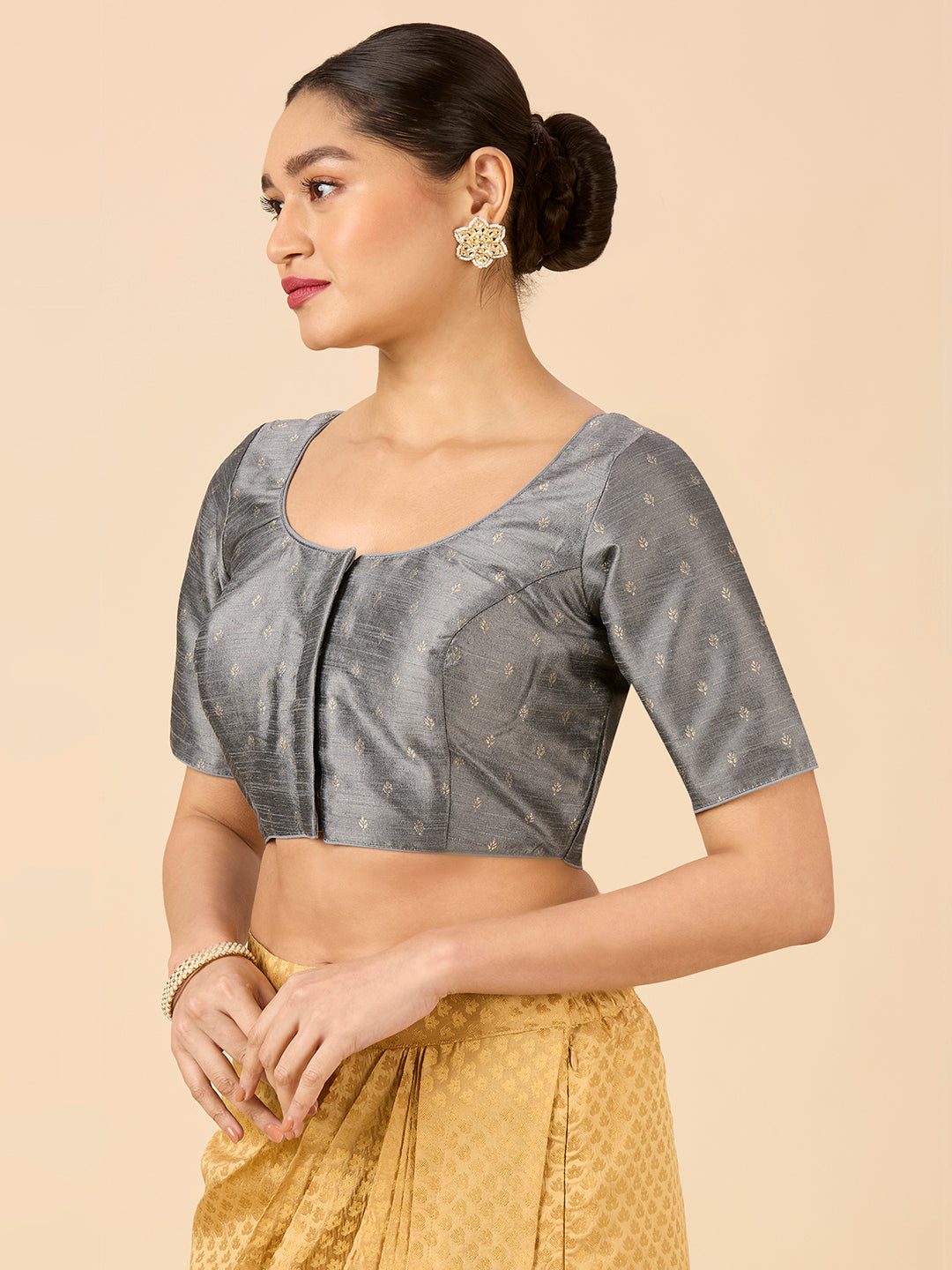 Dupion Silk Saree Blouse - Roop Darshan