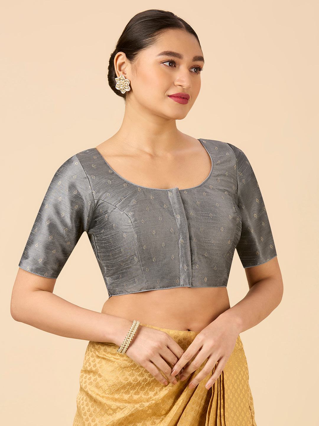 Dupion Silk Saree Blouse - Roop Darshan