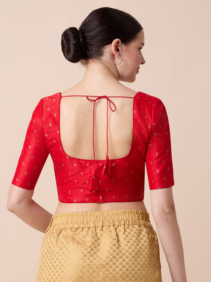 Dupion Silk Saree Blouse - Roop Darshan