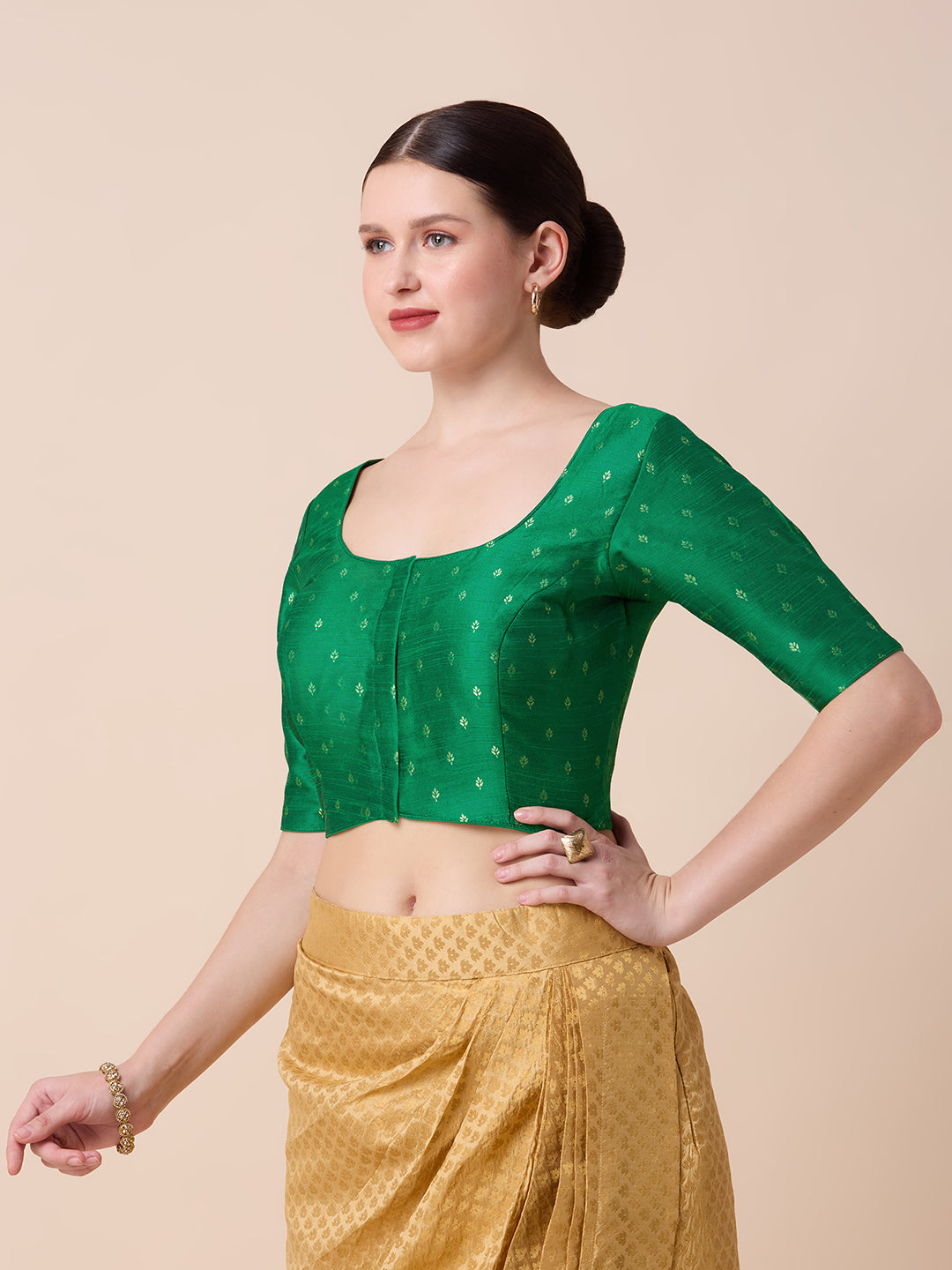 Dupion Silk Saree Blouse - Roop Darshan