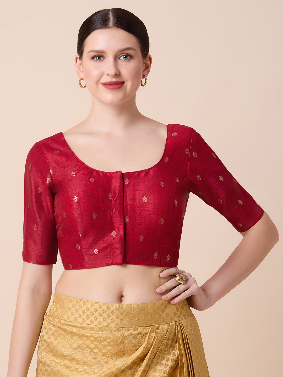 Dupion Silk Saree Blouse - Roop Darshan