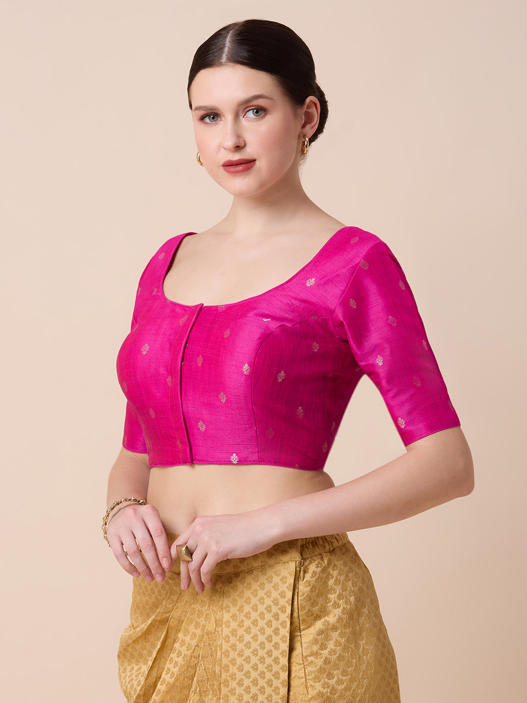 Dupion Silk Saree Blouse - Roop Darshan