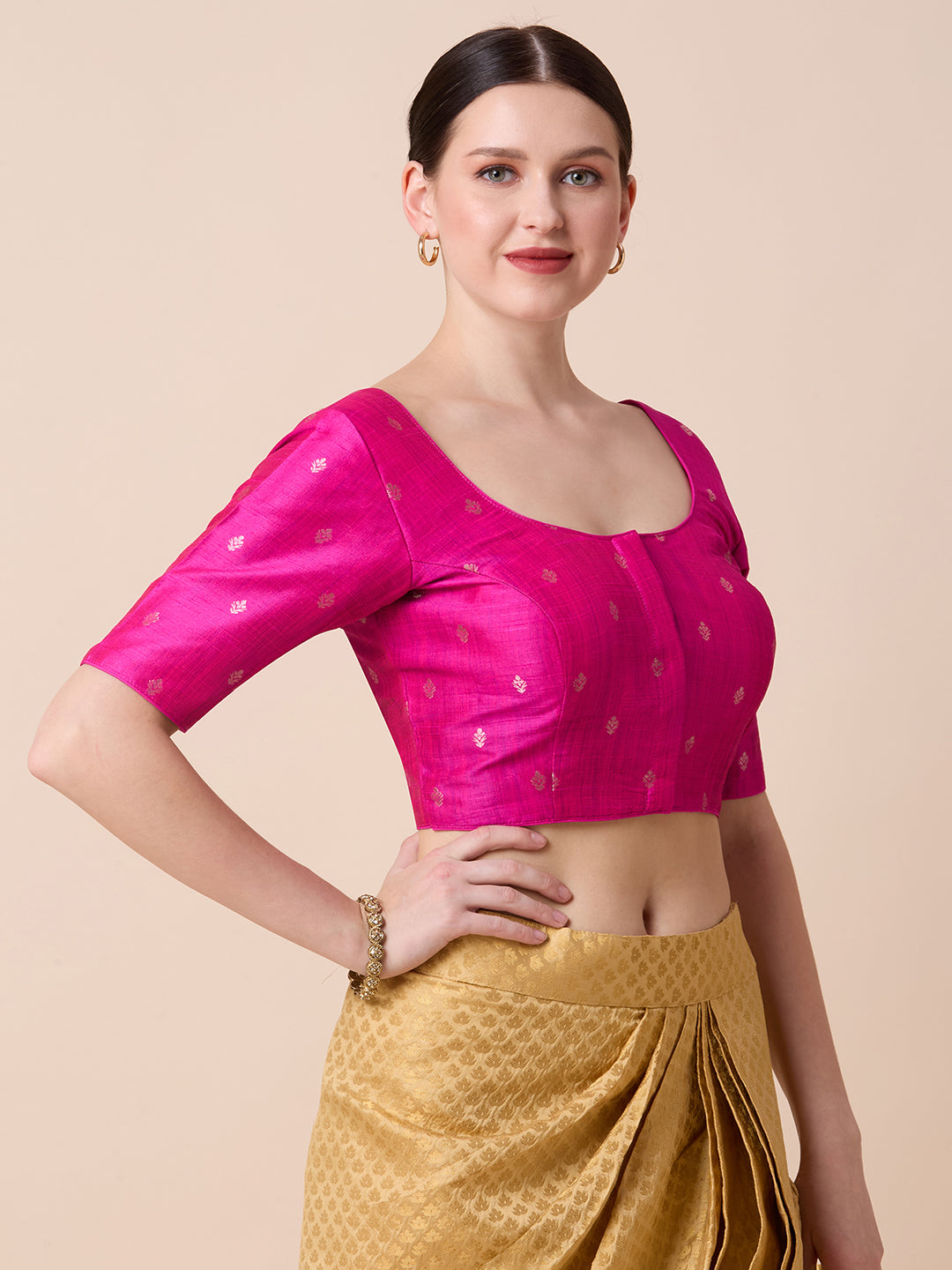 Dupion Silk Saree Blouse - Roop Darshan