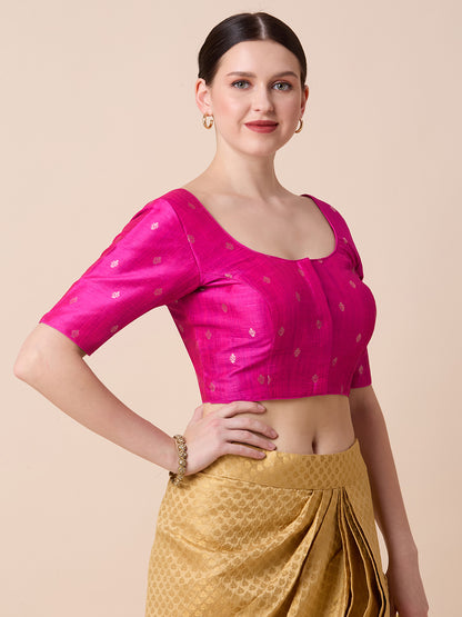 Dupion Silk Saree Blouse - Roop Darshan