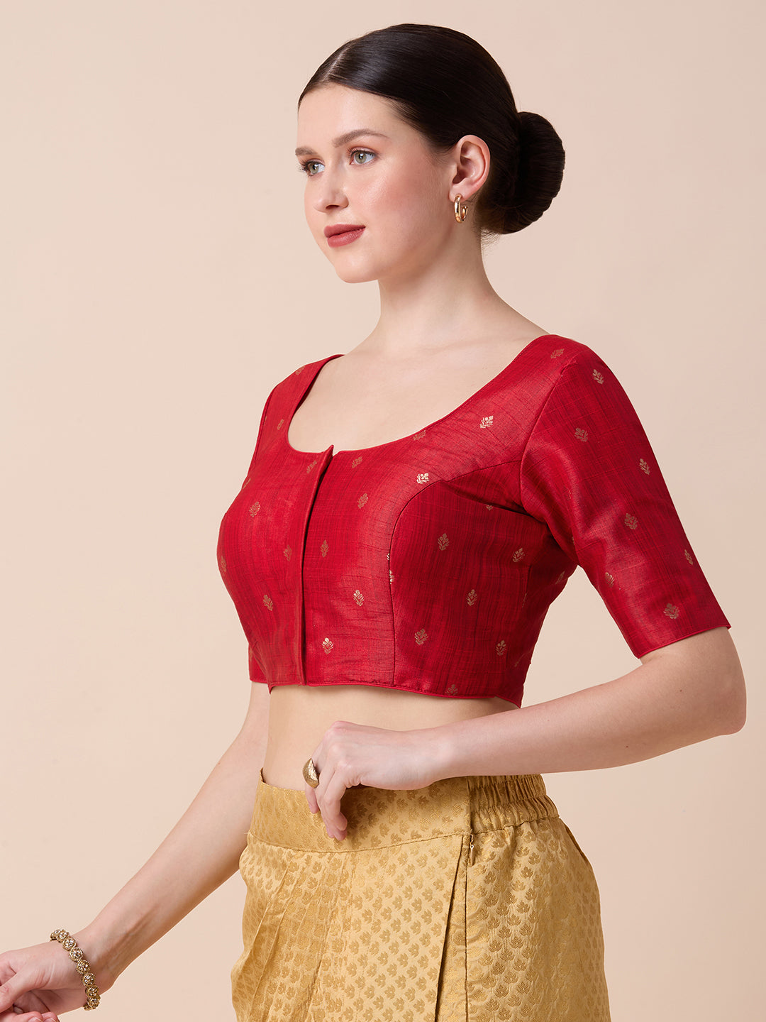 Dupion Silk Saree Blouse - Roop Darshan