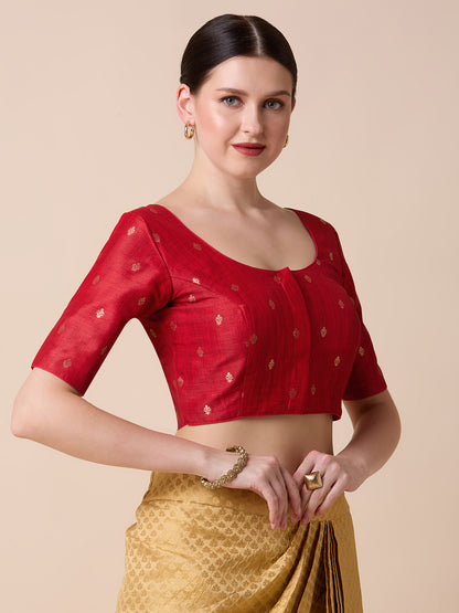 Dupion Silk Saree Blouse - Roop Darshan