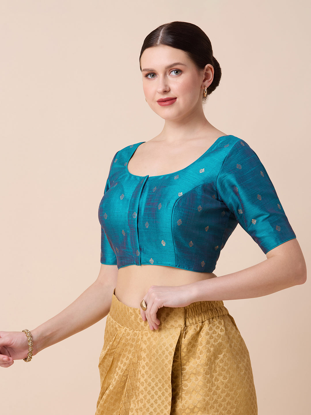 Dupion Silk Saree Blouse - Roop Darshan