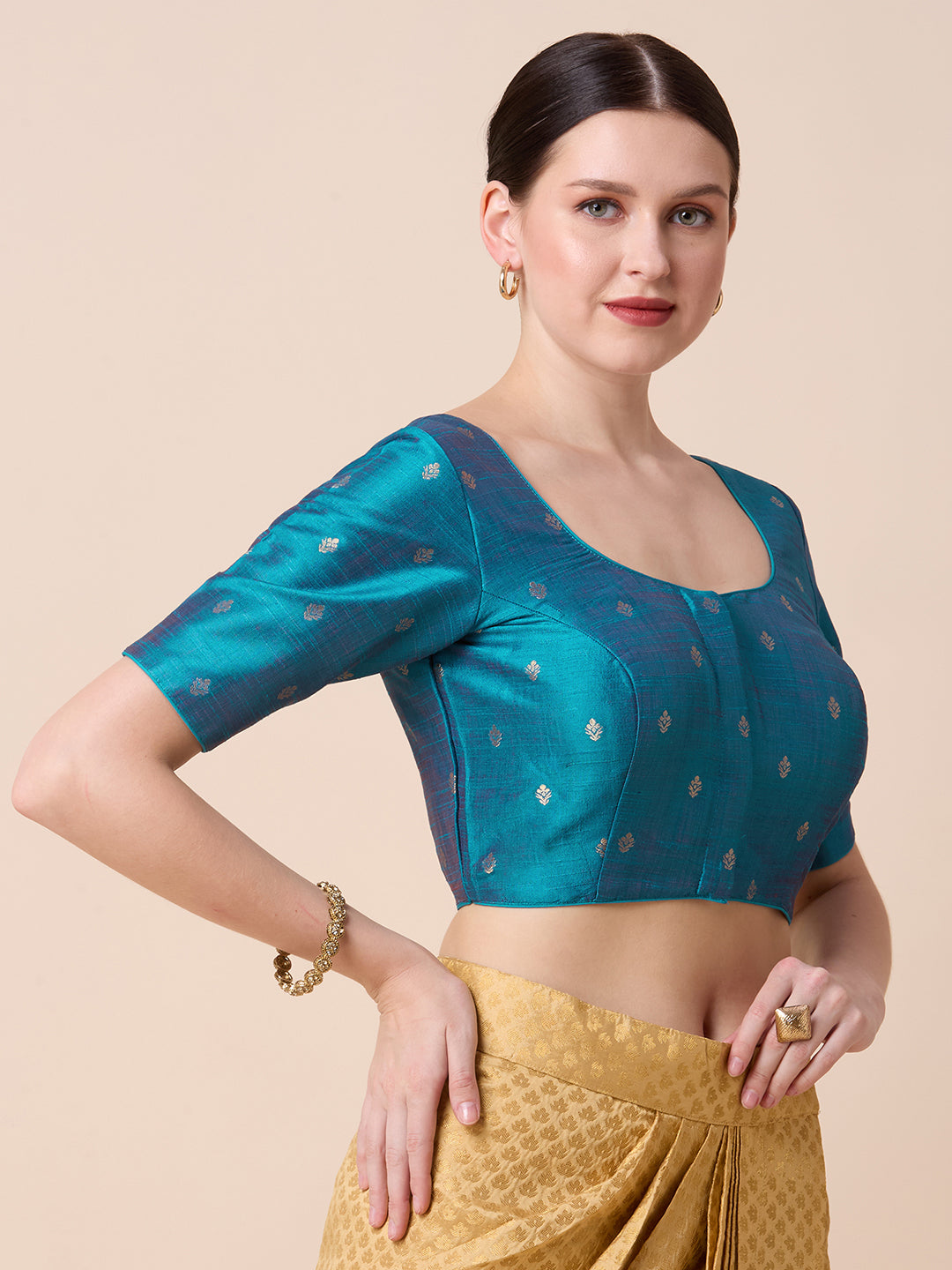 Dupion Silk Saree Blouse - Roop Darshan