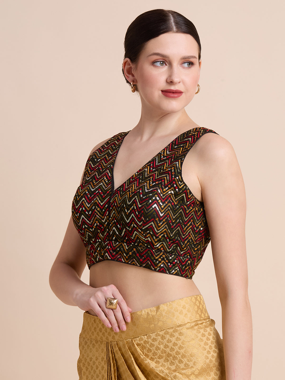 Silk Embroidered Blouse - Roop Darshan