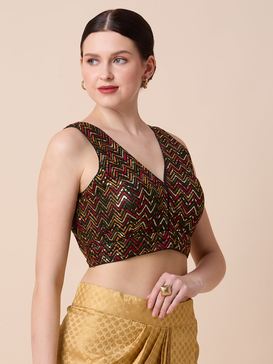 Silk Embroidered Blouse - Roop Darshan