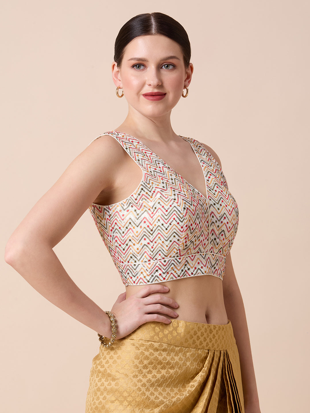Silk Embroidered Blouse - Roop Darshan