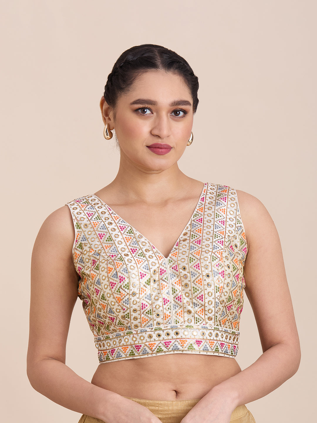 Brocade Resham Tiki Work Blouse - Roop Darshan
