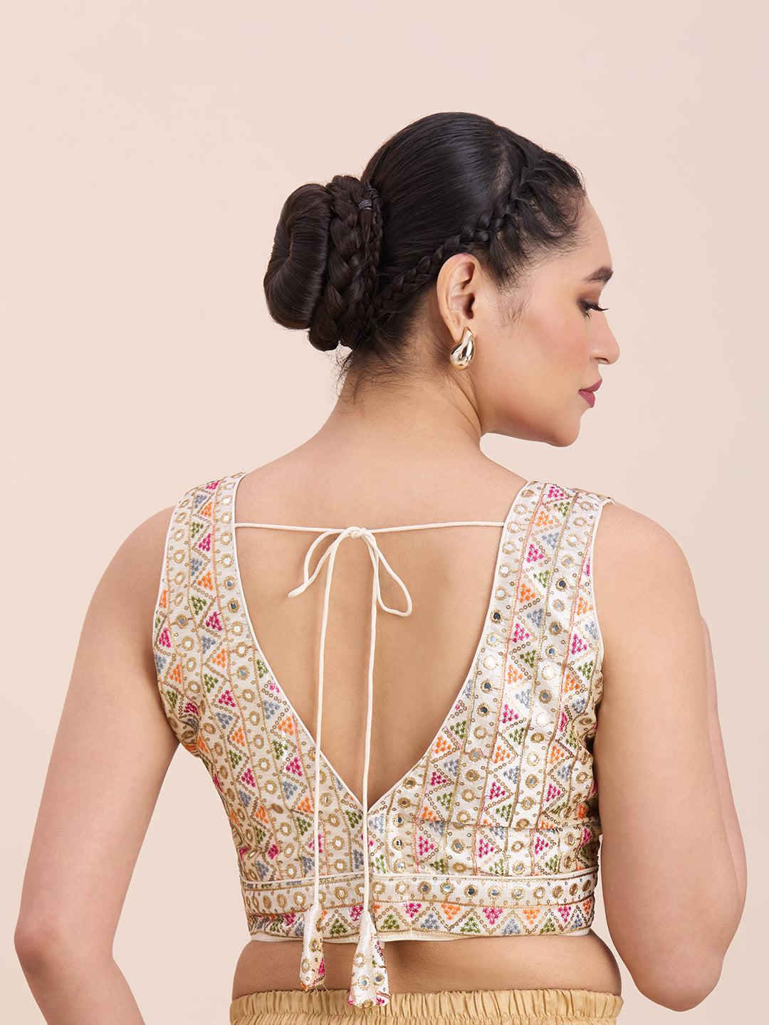 Brocade Resham Tiki Work Blouse - Roop Darshan