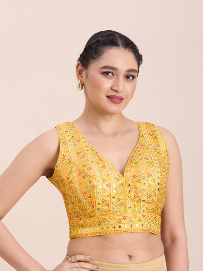 Brocade Resham Tiki Work Blouse - Roop Darshan