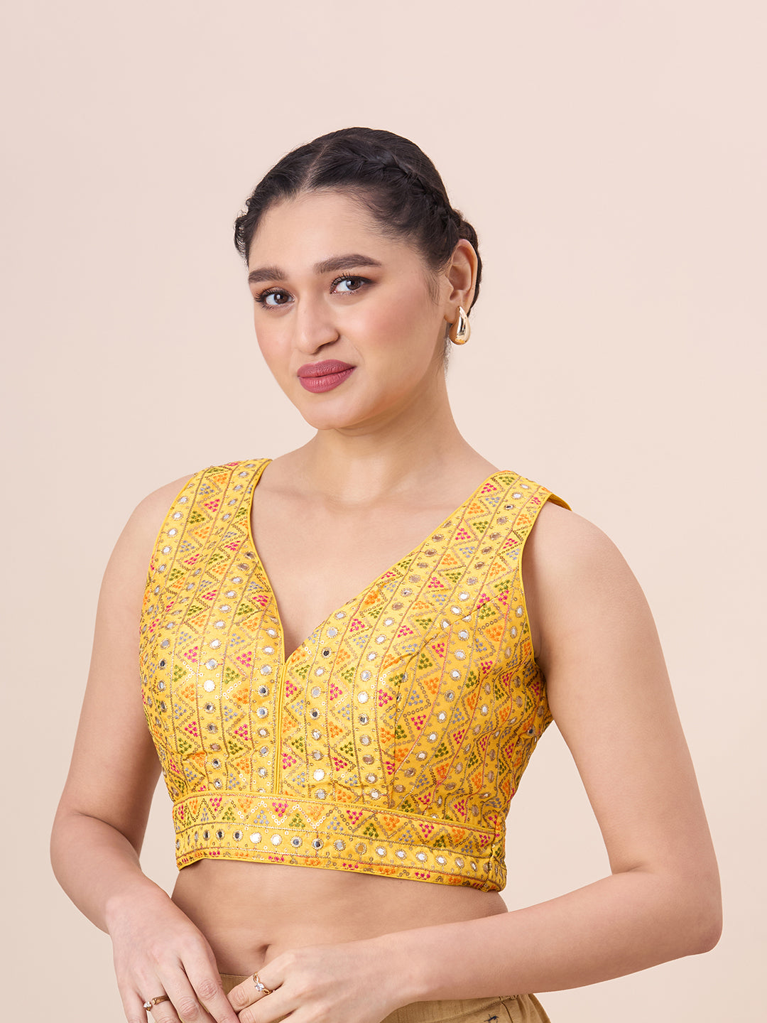 Brocade Resham Tiki Work Blouse - Roop Darshan