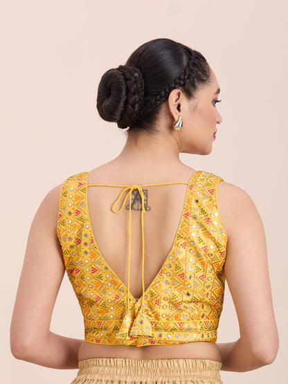 Brocade Resham Tiki Work Blouse - Roop Darshan