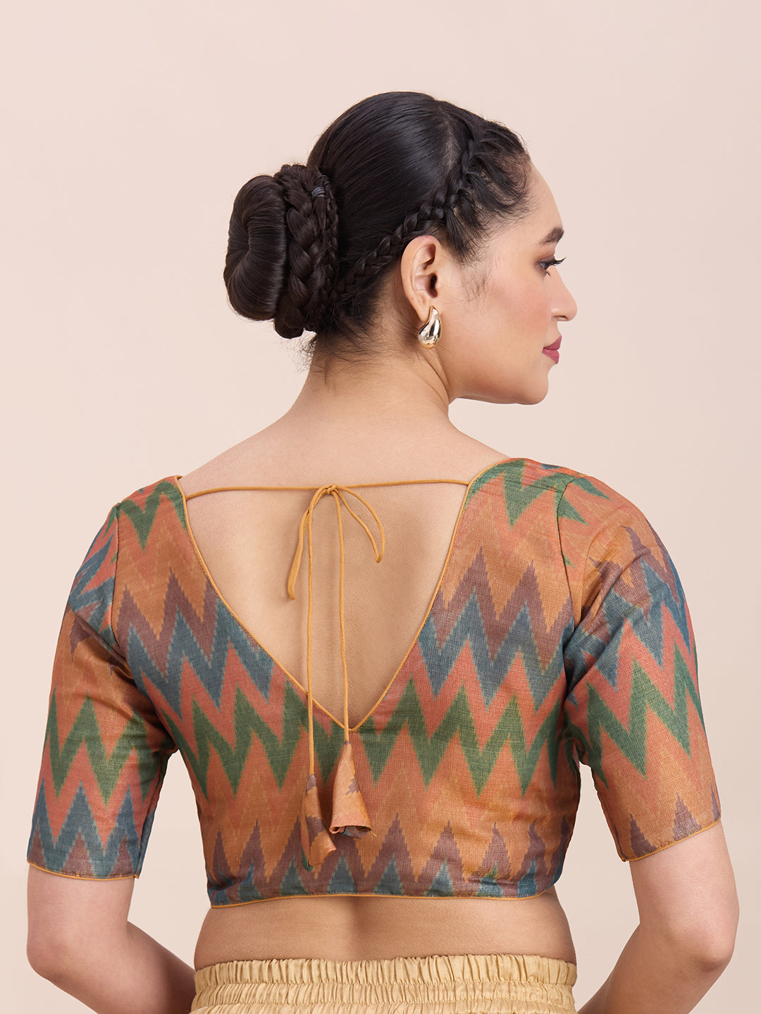 Printed Cotton Silk Blouse - Roop Darshan