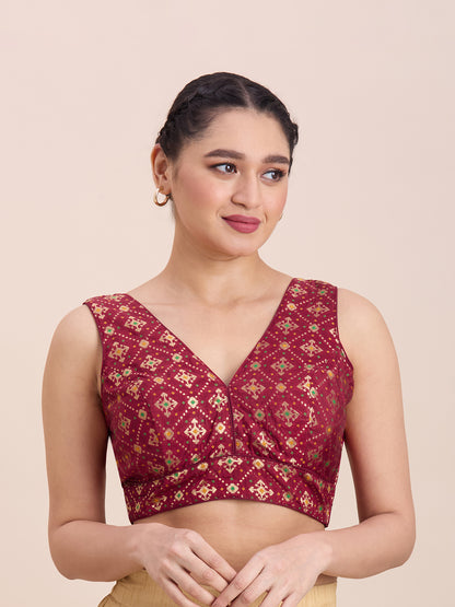 Brocade Silk Blouse - Roop Darshan