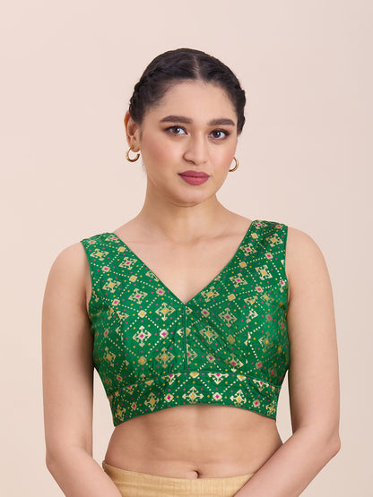 Brocade Silk Blouse - Roop Darshan