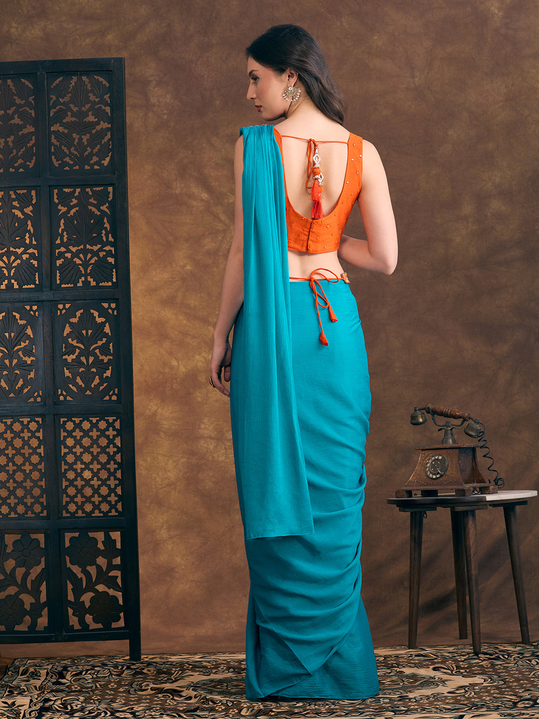 Hazel Ready To Wear Choli Saree - Roop Darshan